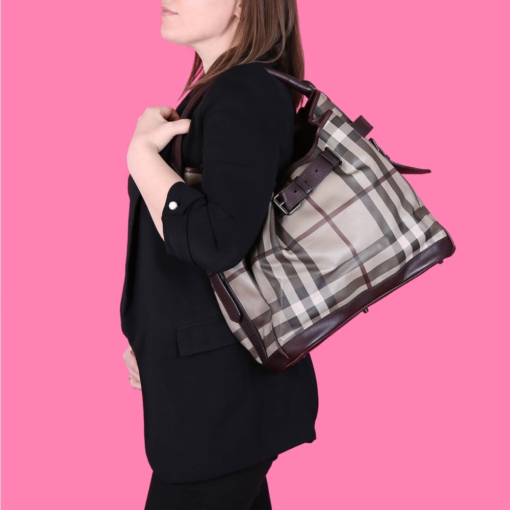 Burberry Large Walden Smoked Check 
Belted Hobo shoulder bag